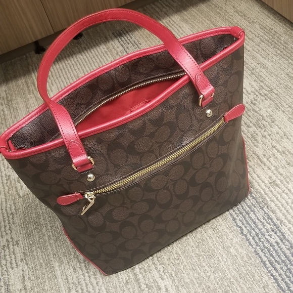 Brown & Red Coach bag - Picture 4 of 7